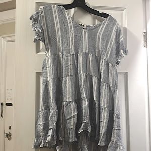 Blue and white kids sundress